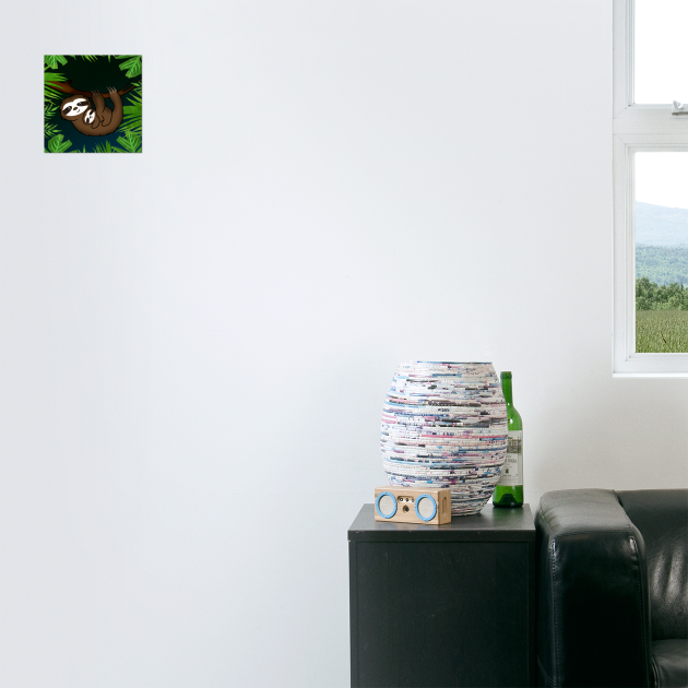 Cute sloth Mom with cub Baby sloth by logiamerch